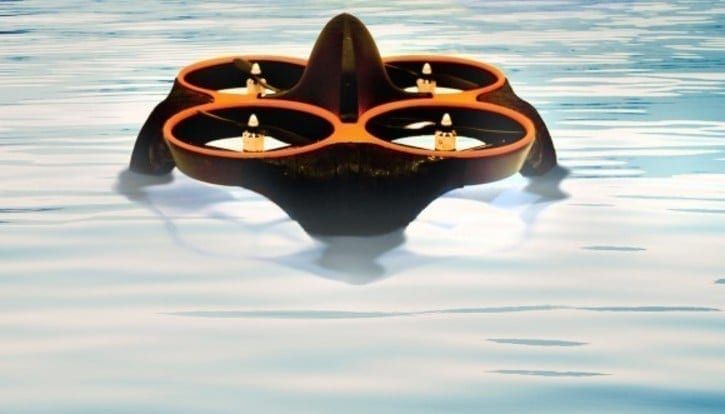 Drone que pousa na água sem danos